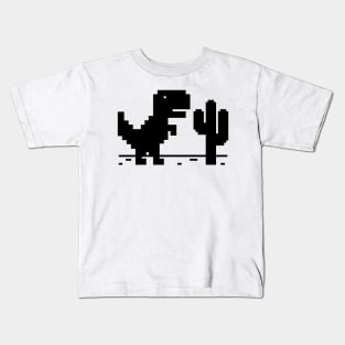 Game Pixel Dinosaur, No internet connection Kids T-Shirt